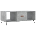 Tavolino Salotto Grigio Cemento 102x50x40 cm Legno Multistrato