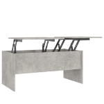 Tavolino Grigio Cemento 102x50,5x46,5 cm in Legno Multistrato