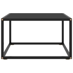 Tavolino da Salotto Nero con Vetro Nero 60x60x35 cm