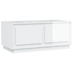 Tavolino da Salotto Bianco Lucido 102x50x44cm Legno Multistrato