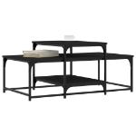 Tavolino da Salotto Nero 102x60x45 cm in Legno Multistrato