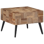 Tavolino da Salotto Grigio 55x55x40cm Massello Teak di Recupero