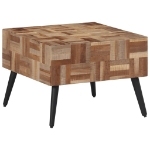 Tavolino da Salotto Grigio 55x55x40cm Massello Teak di Recupero