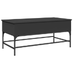 Tavolino Salotto Nero 100x50x45 cm Legno Multistrato e Metallo