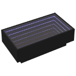 Tavolino Salotto con LED Nero 90x50x30 cm Legno Multistrato