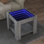 Tavolino Salotto con LED Grigio Sonoma 53x53x45 cm Multistrato