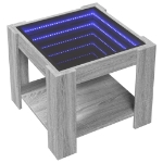 Tavolino Salotto con LED Grigio Sonoma 53x53x45 cm Multistrato