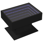 Tavolino Salotto con LED Nero 70x50x45 cm Legno Multistrato