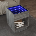 Tavolino da Salotto con LED Infinity Grigio Sonoma 40x40x50 cm