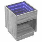 Tavolino da Salotto con LED Infinity Grigio Sonoma 40x40x50 cm