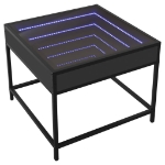 Tavolino da Salotto con LED Infinity Nero 50x50x41 cm