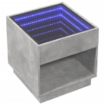 Tavolino da Salotto con LED Infinity Grigio Cemento 50x50x50 cm