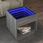 Tavolino da Salotto con LED Infinity Rovere Sonoma 50x50x50 cm