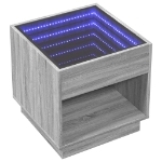 Tavolino da Salotto con LED Infinity Rovere Sonoma 50x50x50 cm