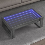 Tavolino da Salotto con LED Infinity Grigio Sonoma 90x53x30 cm