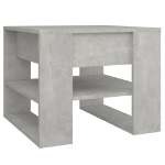 Tavolino Salotto Grigio Cemento 55,5x55x45 cm Legno Multistrato