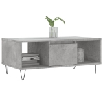 Tavolino Salotto Grigio Cemento 90x50x36,5 cm Legno Multistrato