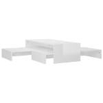 Set Tavolini ad Incastro Bianco Lucido 100x100x26,5 cm