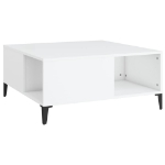 Tavolino da Salotto Bianco 80x80x36,5 cm in Legno Multistrato