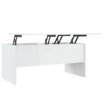 Tavolino Bianco Lucido 102x50,5x46,5 cm in Legno Multistrato