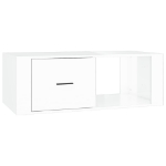 Tavolino Salotto Bianco Lucido 100x50,5x35 cm Legno Multistrato