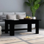 Tavolino da Salotto Nero 100x60x42 cm in Legno Multistrato