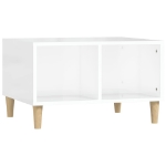 Tavolino Salotto Bianco Lucido 60x50x36,5 cm Legno Multistrato