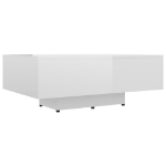 Tavolino da Salotto Bianco Lucido 85x55x31 cm Legno Multistrato