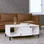 Tavolino Salotto Bianco Lucido 90x50x36,5 cm Legno Multistrato