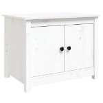 Tavolino da Salotto Bianco 71x49x55cm in Legno Massello di Pino