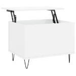 Tavolino Salotto Bianco Lucido 60x44,5x45 cm Legno Multistrato