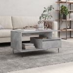 Tavolino Salotto Grigio Cemento 90x49x45 cm Legno Multistrato