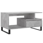 Tavolino Salotto Grigio Cemento 90x49x45 cm Legno Multistrato