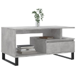 Tavolino Salotto Grigio Cemento 90x49x45 cm Legno Multistrato