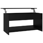 Tavolino da Salotto Nero 102x50x52,5 cm in Legno Multistrato