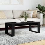 Tavolino da Salotto Nero 102x50x35 cm in Legno Multistrato