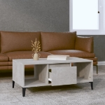 Tavolino Salotto Grigio Cemento 90x50x36,5 cm Legno Multistrato