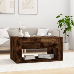 Tavolino da Salotto Rovere Fumo 80x50x40 cm Legno Multistrato