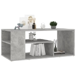 Tavolino Salotto Grigio Cemento 100x50x40 cm Legno Multistrato