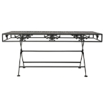 Tavolino da Salotto Pieghevole Vintage Metallo 100x50x45cm Nero