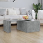 Tavolino Salotto Grigio Cemento 150x50x35 cm Legno Multistrato