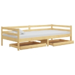 Divano Letto con Cassetti 90x200 cm Legno Massello di Pino