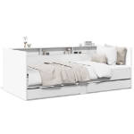 Divano Letto con Cassetti senza Materasso Bianco 75x190 cm