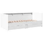 Divano Letto con Cassetti senza Materasso Bianco 75x190 cm