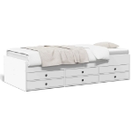 Divano Letto con Cassetti senza Materasso Bianco 90x190 cm