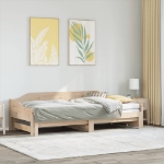 Divano Letto con Letto Estraibile 80x200cm Legno Massello Pino