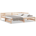 Divano Letto con Letto Estraibile 80x200cm Legno Massello Pino