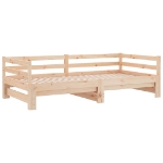 Divano Letto con Letto Estraibile 80x200cm Legno Massello Pino