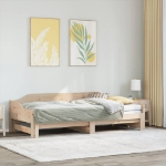 Divano Letto con Letto Estraibile 90x190 cm Legno Massello Pino