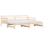 Divano Letto con Letto Estraibile 90x200cm Legno Massello Pino